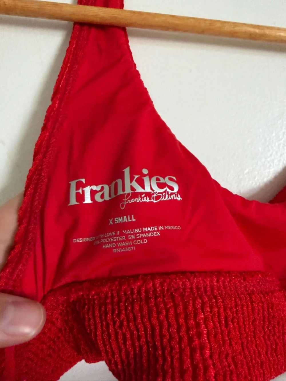 Frankie's Bikinis Vibrant Red Smocked Bikini Top